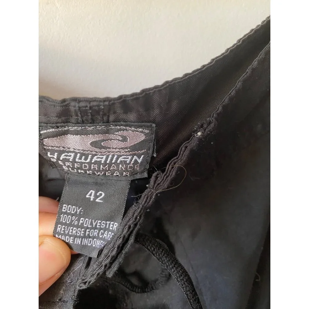 Hawaiian Performance Surfwear black‎ boardshorts swim trunks tropical men 42
